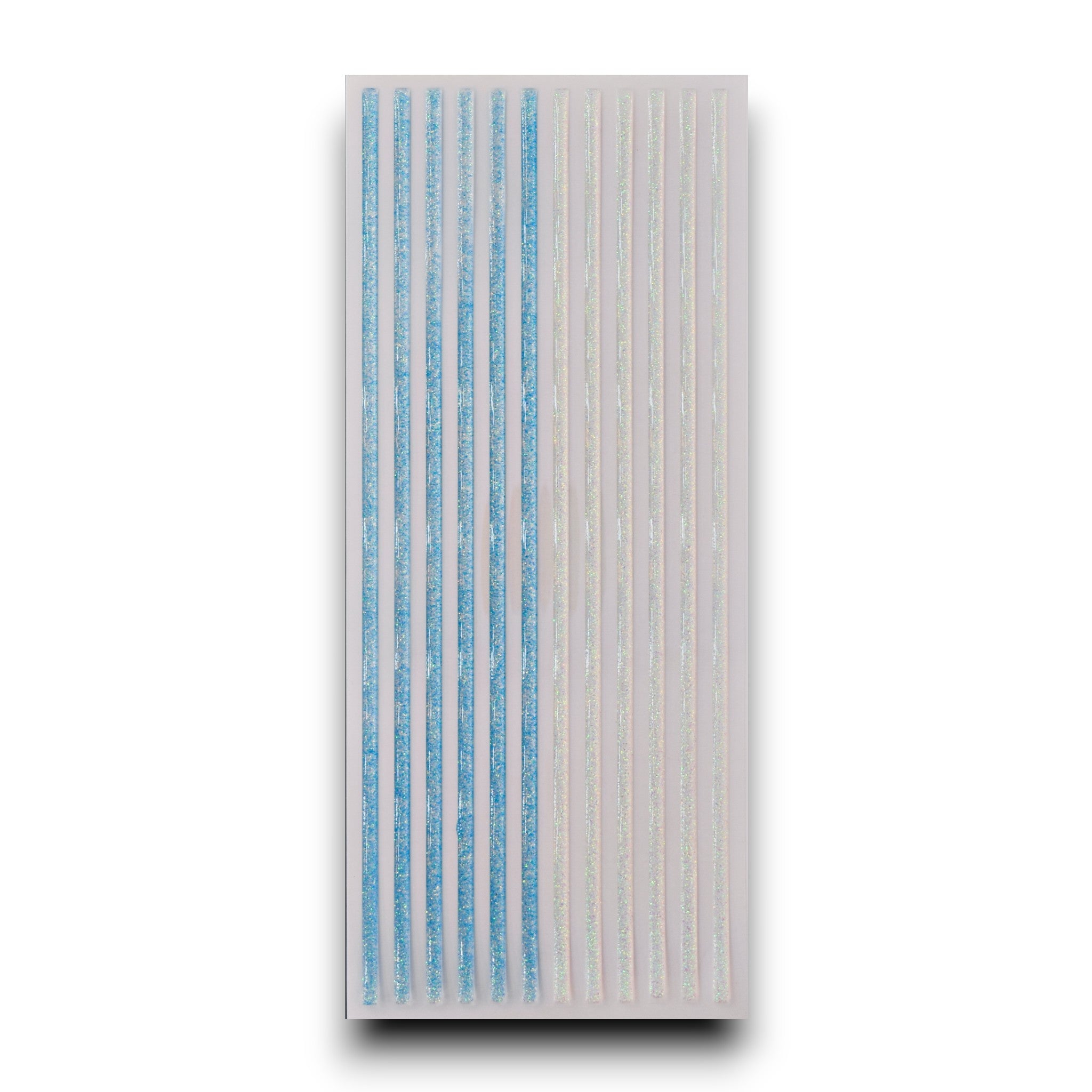 Iridescent Wide Blue & Clear - 3D Gel Strip Stickers